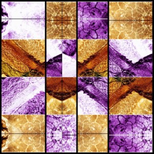 River bank collage in gold and purple: Photo by Noelle