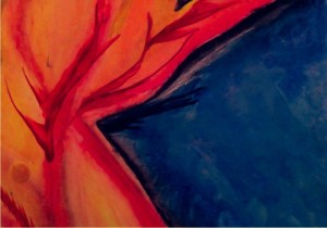 Fire Blue: Painting and photo by Noelle